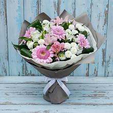 Букет цветов из:  Герберы, Альстромерии и Хризантемы #REPLACE_PRED# Архангельском Тульской области