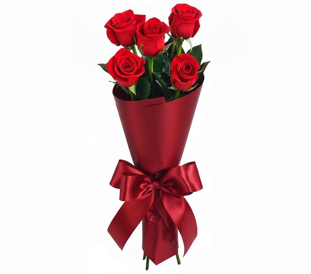 Букет 5 Красных роз Эдлесс Лав в Архангельском Тульской области