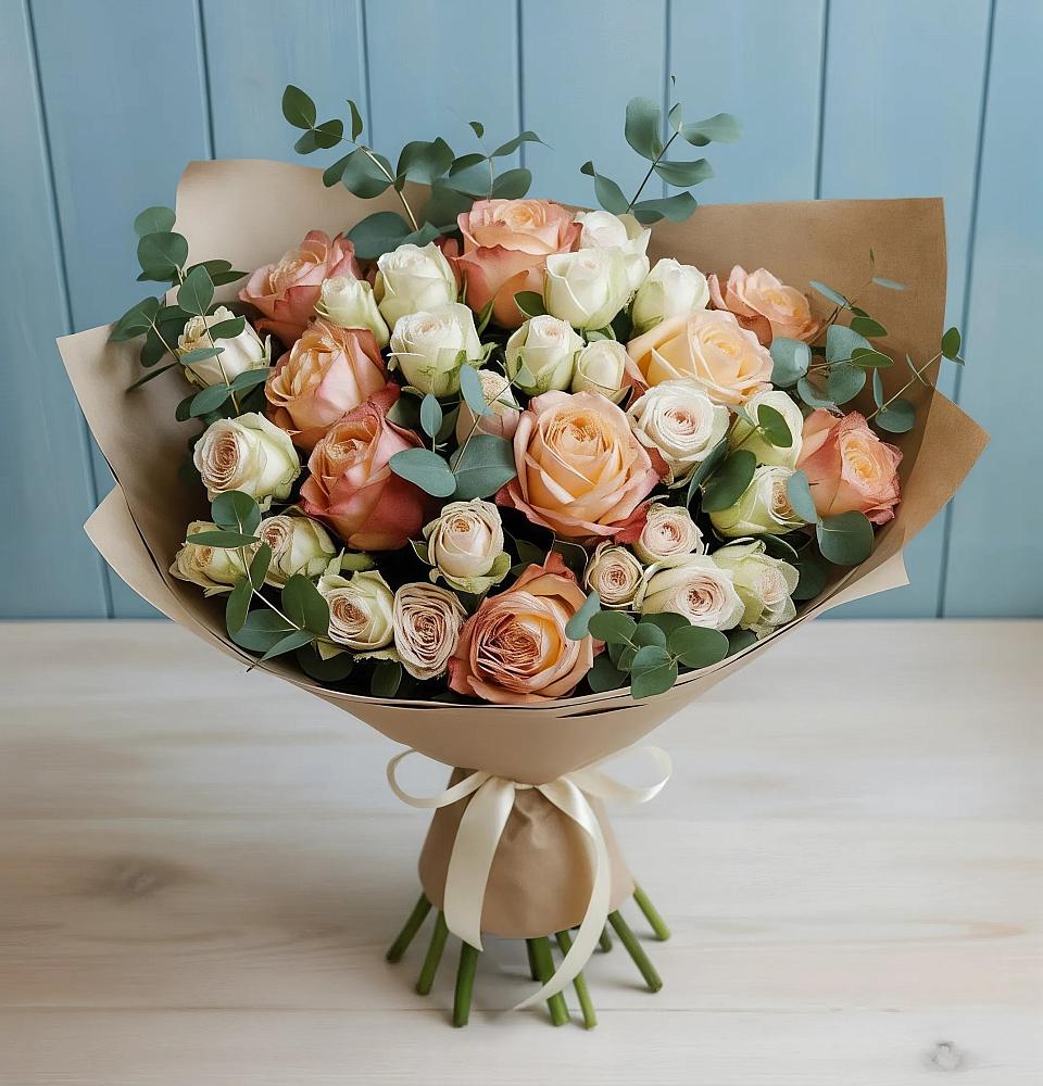 Букет цветов из: Альстромерии и Розы в Архангельском Тульской области