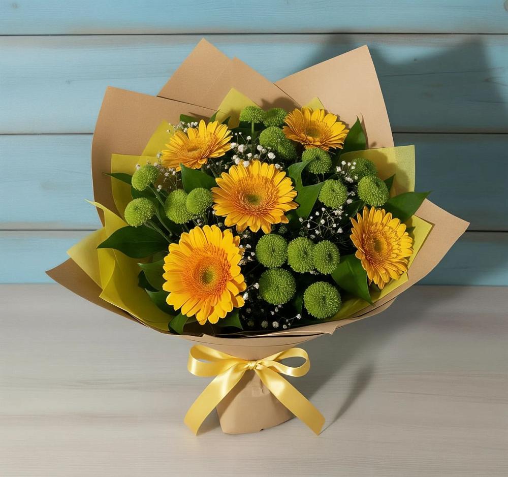 Букет цветов из: Герберы и Хризантемы в Архангельском Тульской области