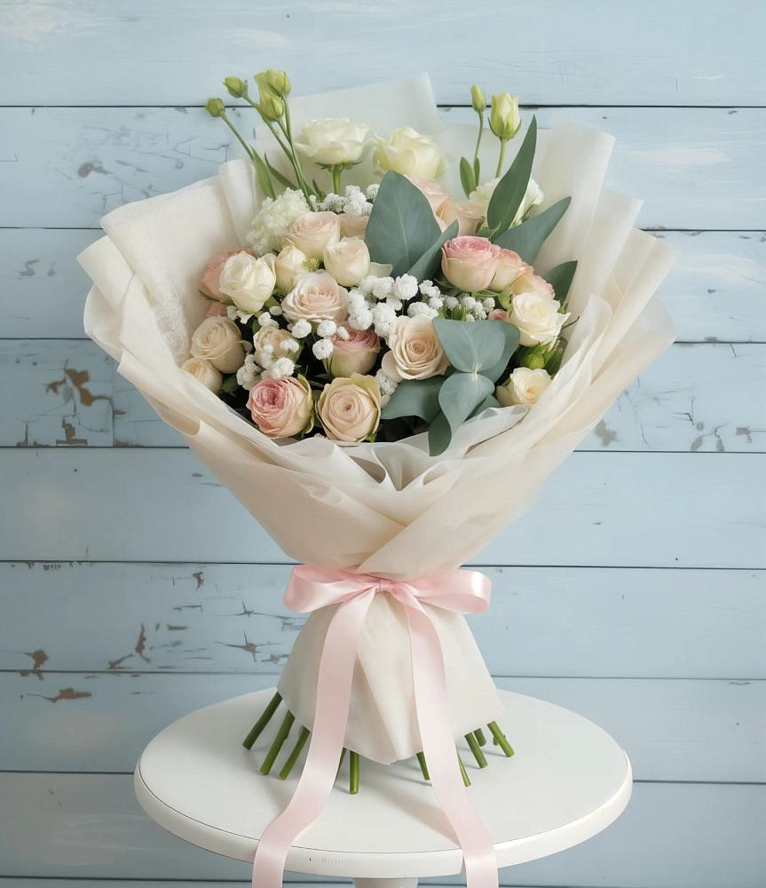 Букет цветов из: Розы и Лизиантусы в Архангельском Тульской области