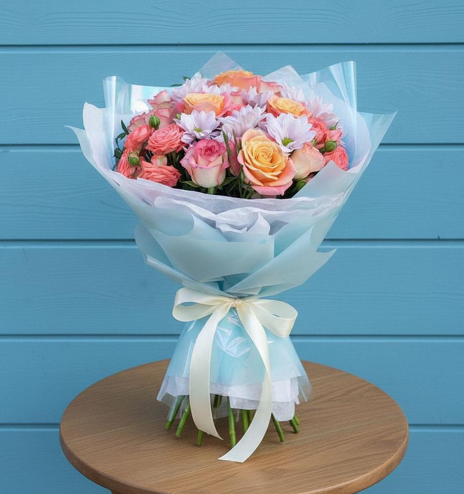 Букет цветов из: Хризантемы и Розы в Архангельском Тульской области