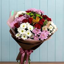 Букет цветов из:  Розы, Хризантемы и Альстромерии #REPLACE_PRED# Архангельском Тульской области
