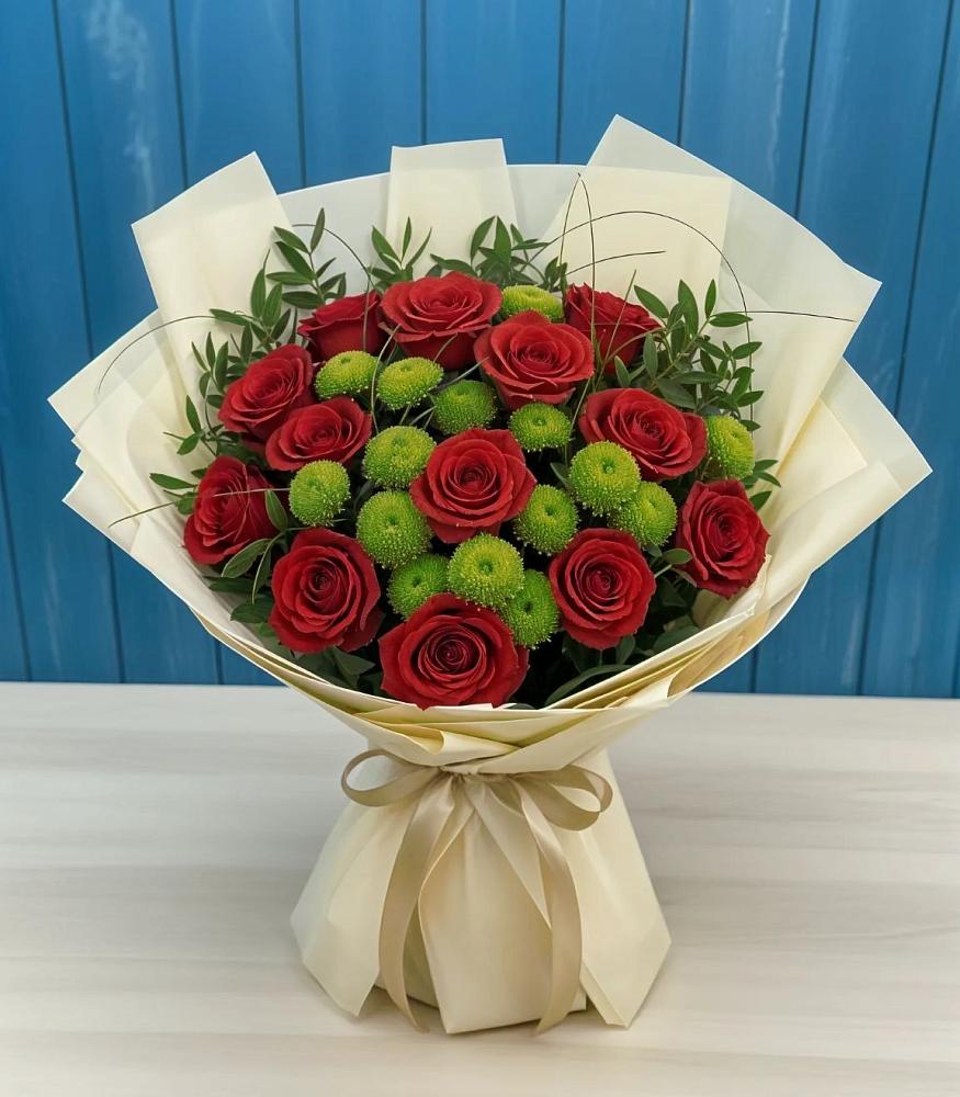 Букет цветов из: Розы и Хризантемы в Архангельском Тульской области