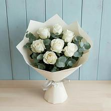 Букет Белые розы в Эвкалипте в Архангельском Тульской области