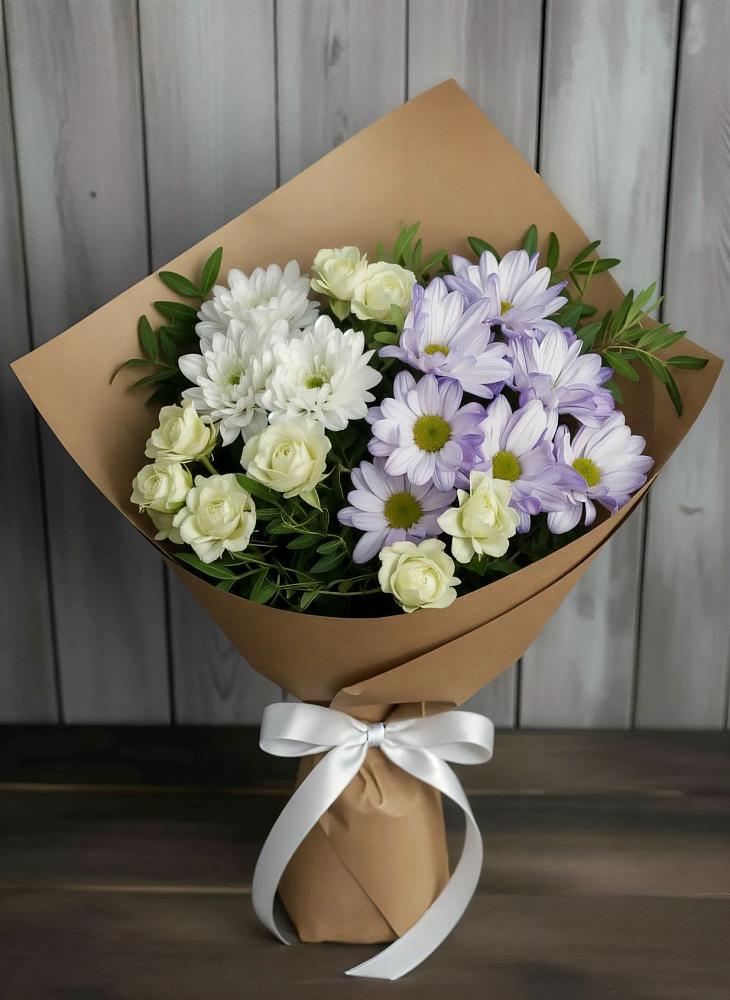 Букет цветов из: Хризантемы и Розы в Архангельском Тульской области