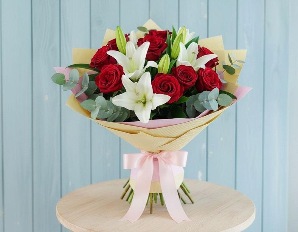 Букет цветов из: Лилии и Розы в Архангельском Тульской области